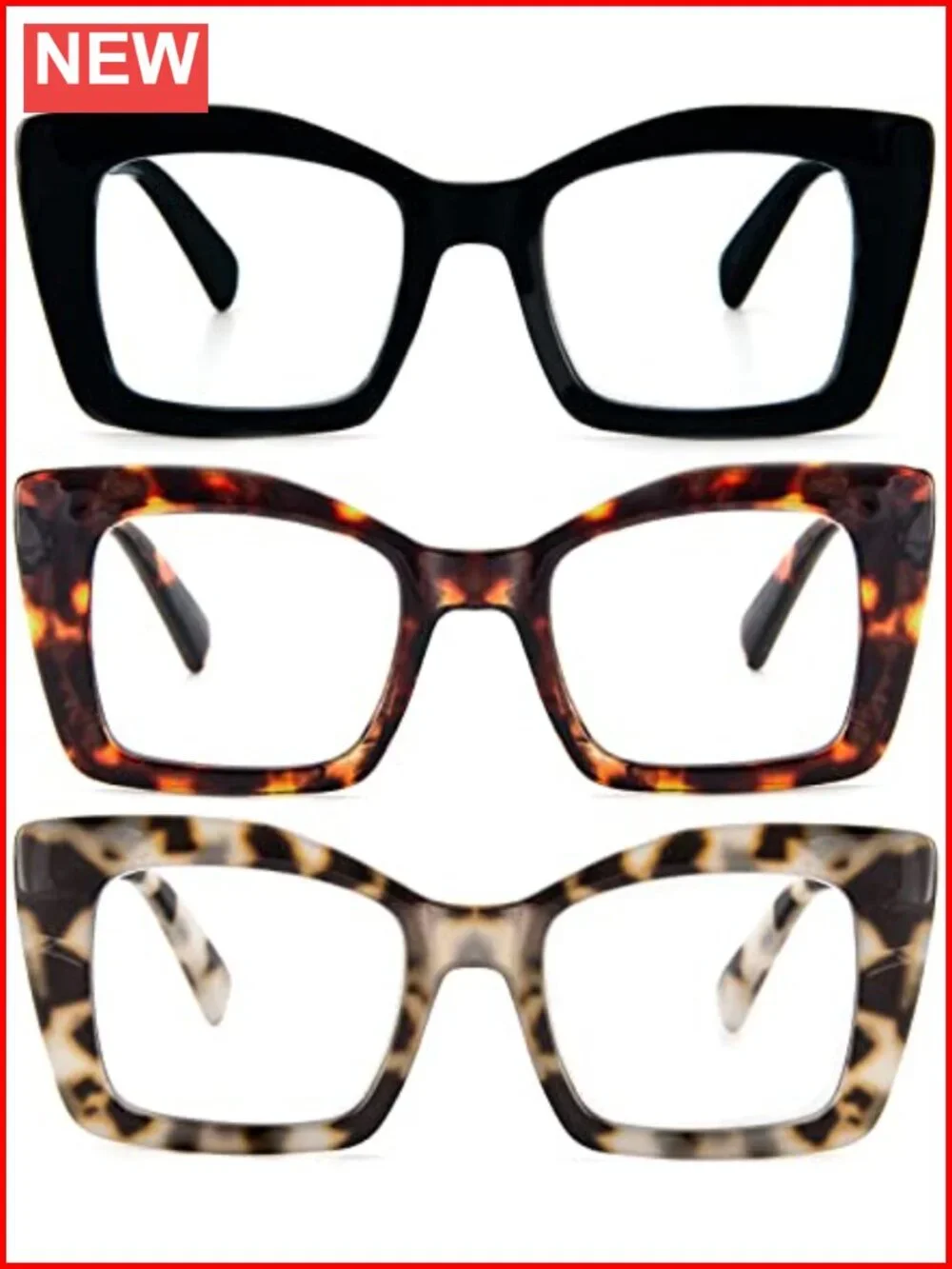 Oversized Square Reading Glasses Women Blue Light Blocking Computer Readers